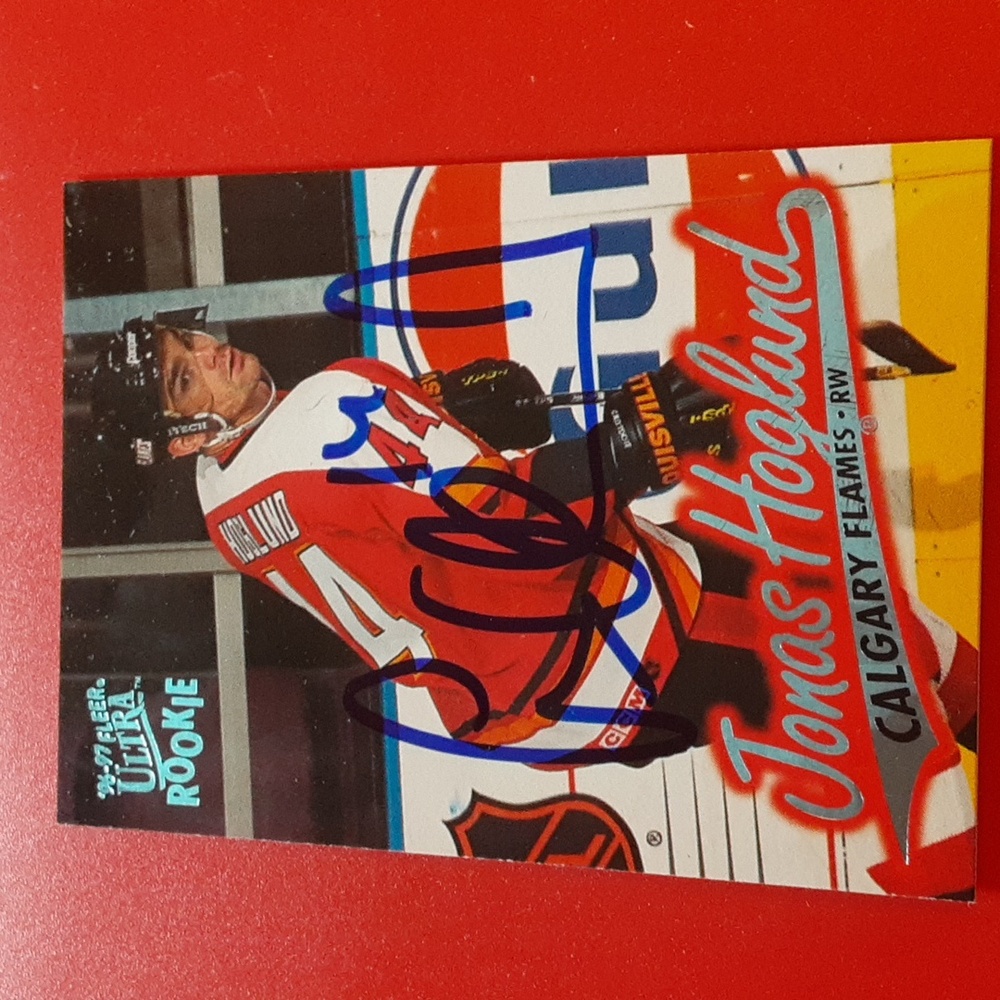 AUTOGRAPHED Jonas Hoglund Calgary Flames NHL Hockey Trading Card